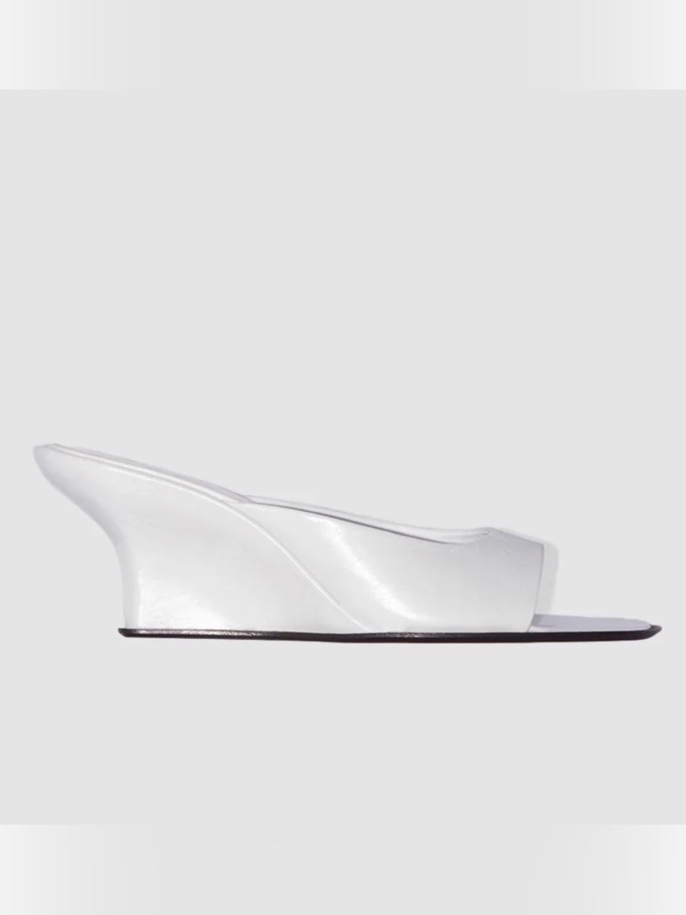 BY FAR creased white leather mule
